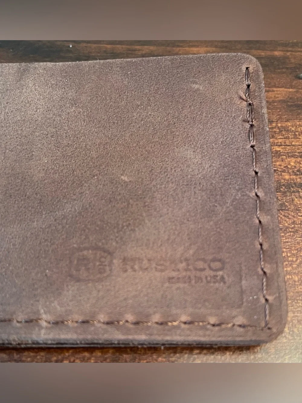 Brown Leather Bifold Single Track Wallet / Card Holder by Rustico (NEW)